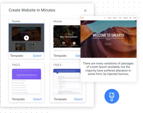 create website in minutes