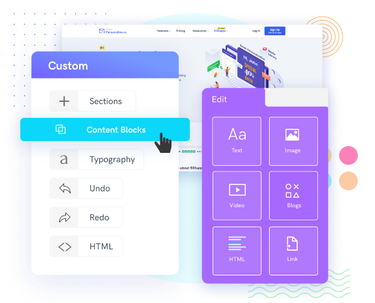 Drag and Drop Builder | NinjaSites by 500apps
